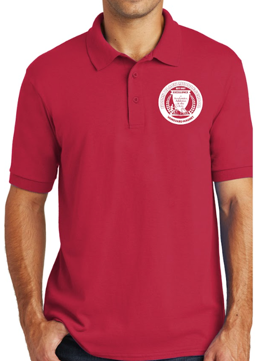 *NEW* Unisex Red Frank Black Middle Polo Shirt